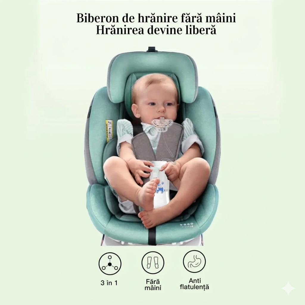 Biberon Practic 3-în-1 pentru Bebeluși